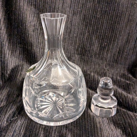 Vintage Heavy Lead Crystal 10" Handcut Decanter w/Cut Glass Prism Stopper NOS - Picture 6 of 6